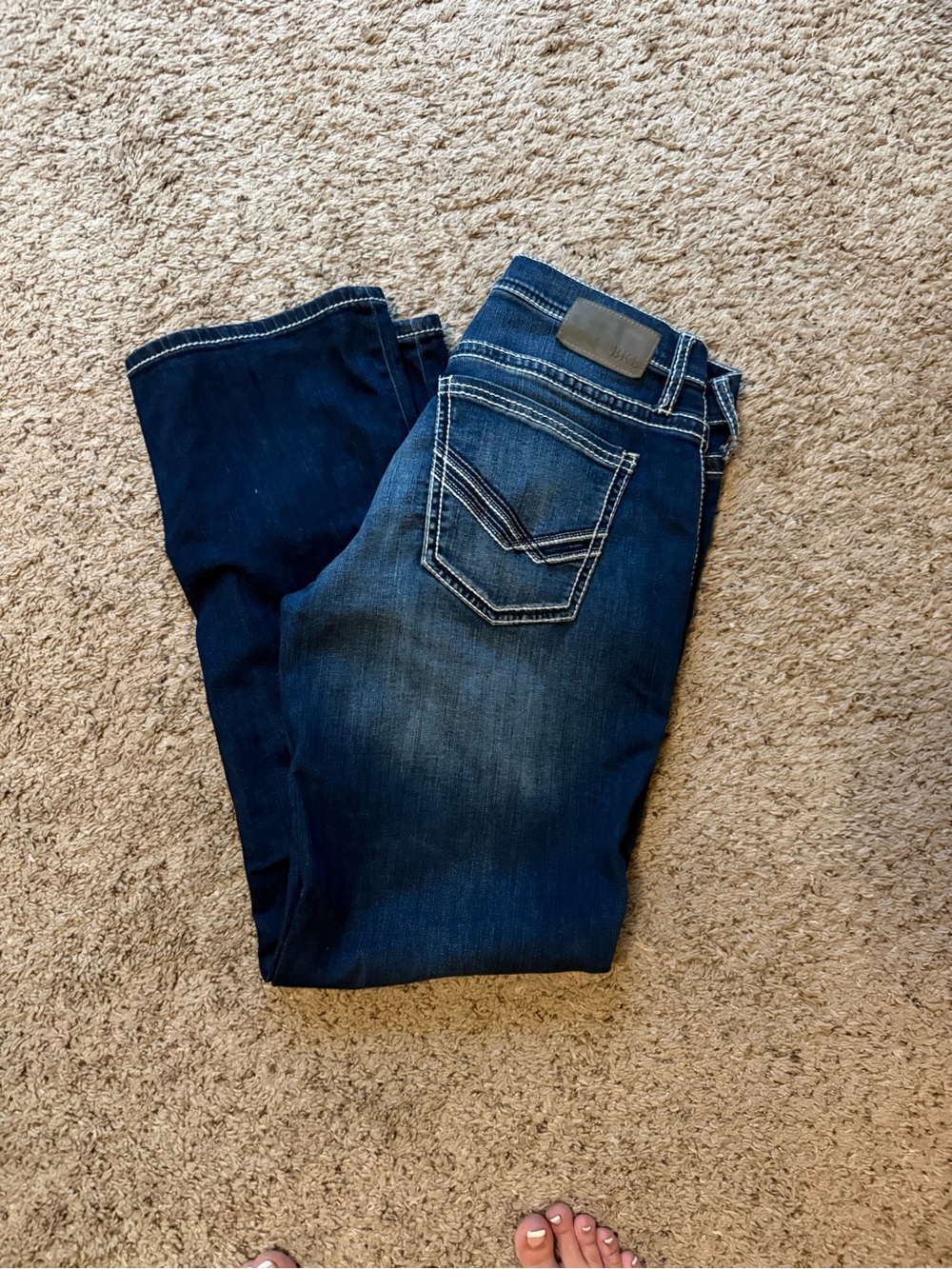 BKE Jake Men's Jeans in Dark Blue and Light Blue Wash - Picture 3 of 3